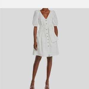 French Connection White Puff Sleeve Mini Sundress